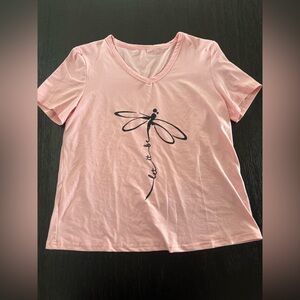 SHEIN Pink Dragonfly Graphic Tee (NEW without Tags)